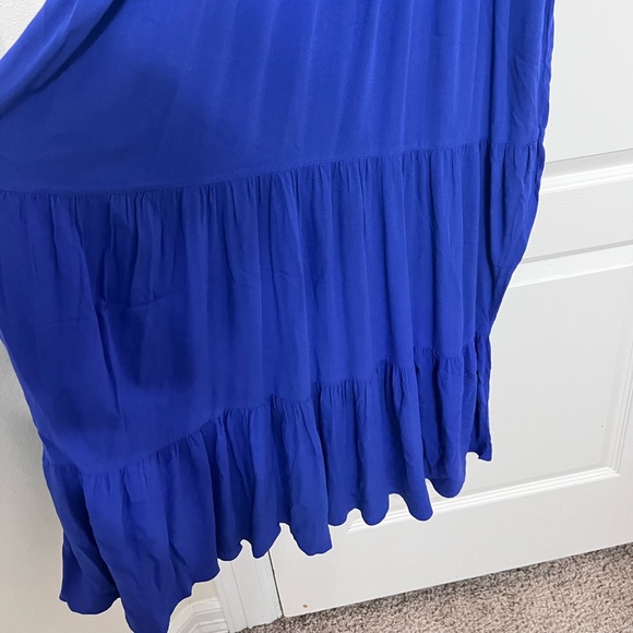 Old Navy Long Maxi Dress Tie Front Ruffle XL Truest Violet Short Sleeve NWT - Picture 9 of 12